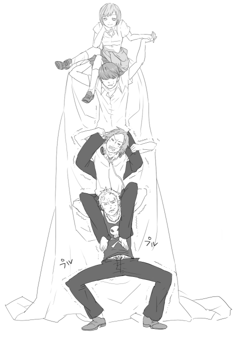 narukami yu, satonaka chie, hanamura yousuke, and tatsumi kanji (persona and 1 more) drawn by nanigashi_(xla009)