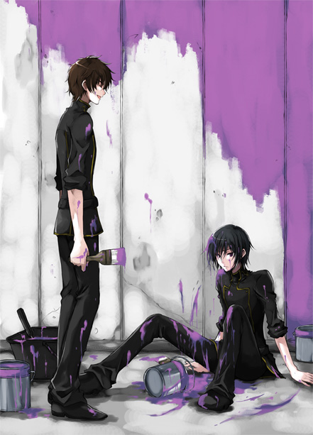 lelouch vi britannia and kururugi suzaku (code geass) drawn by sasahara_rena