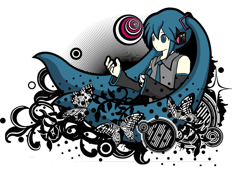 hatsune miku (vocaloid and 1 more) drawn by kobayashi_onyx