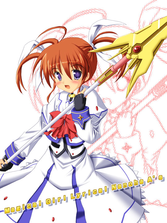 takamachi nanoha and raising heart (lyrical nanoha and 2 more) drawn by yoshiharu