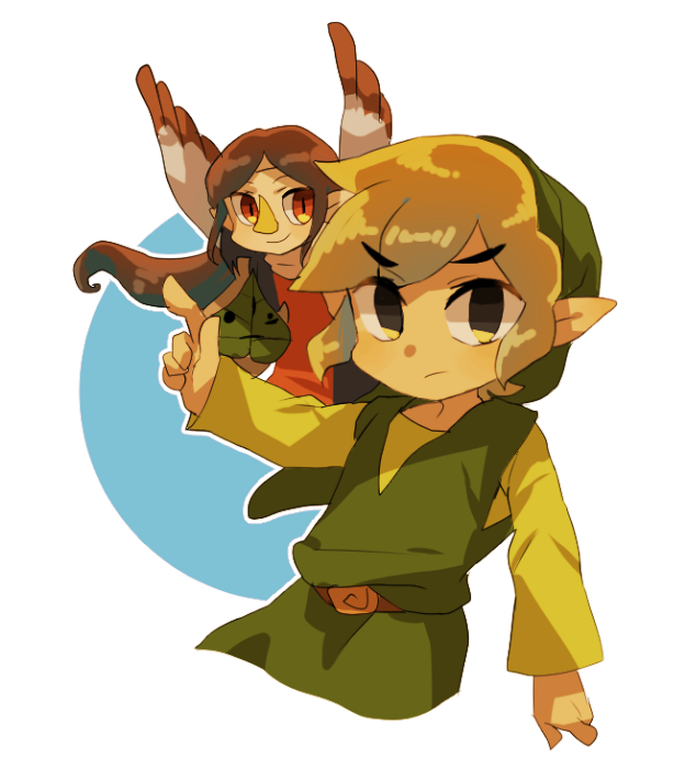 link, toon link, korok, medli, and makar (the legend of zelda and 1 more) drawn by tokuura