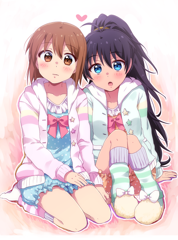 ganaha hibiki and hagiwara yukiho (idolmaster) drawn by hiiringu