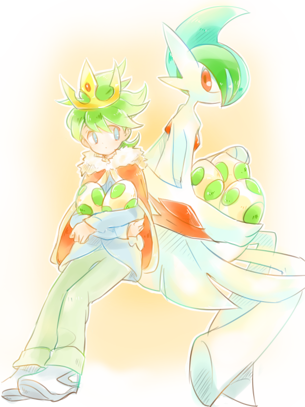 gallade, wally, and mega gallade (pokemon and 1 more) drawn by hinahinairuka