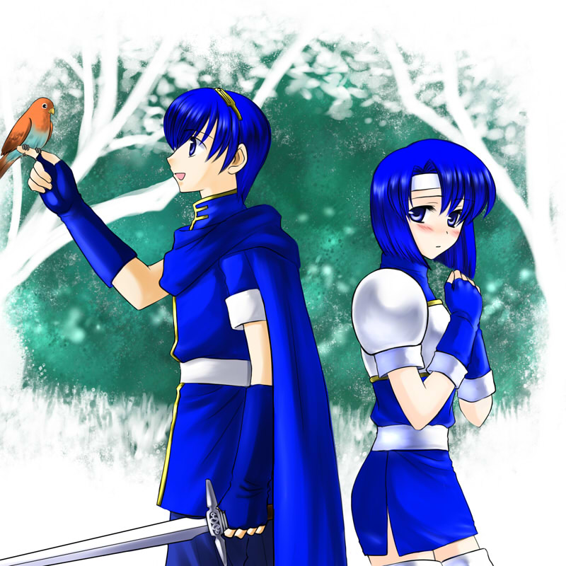 marth and catria (fire emblem and 1 more) drawn by bo_(774berry)