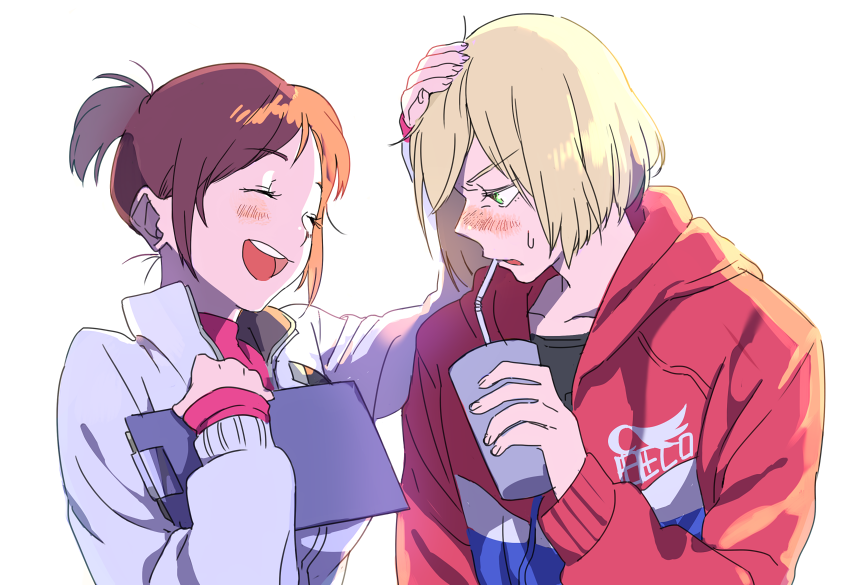 yuri plisetsky and nishigoori yuuko (yuri!!! on ice) drawn by dashi_(minzoku_gb)