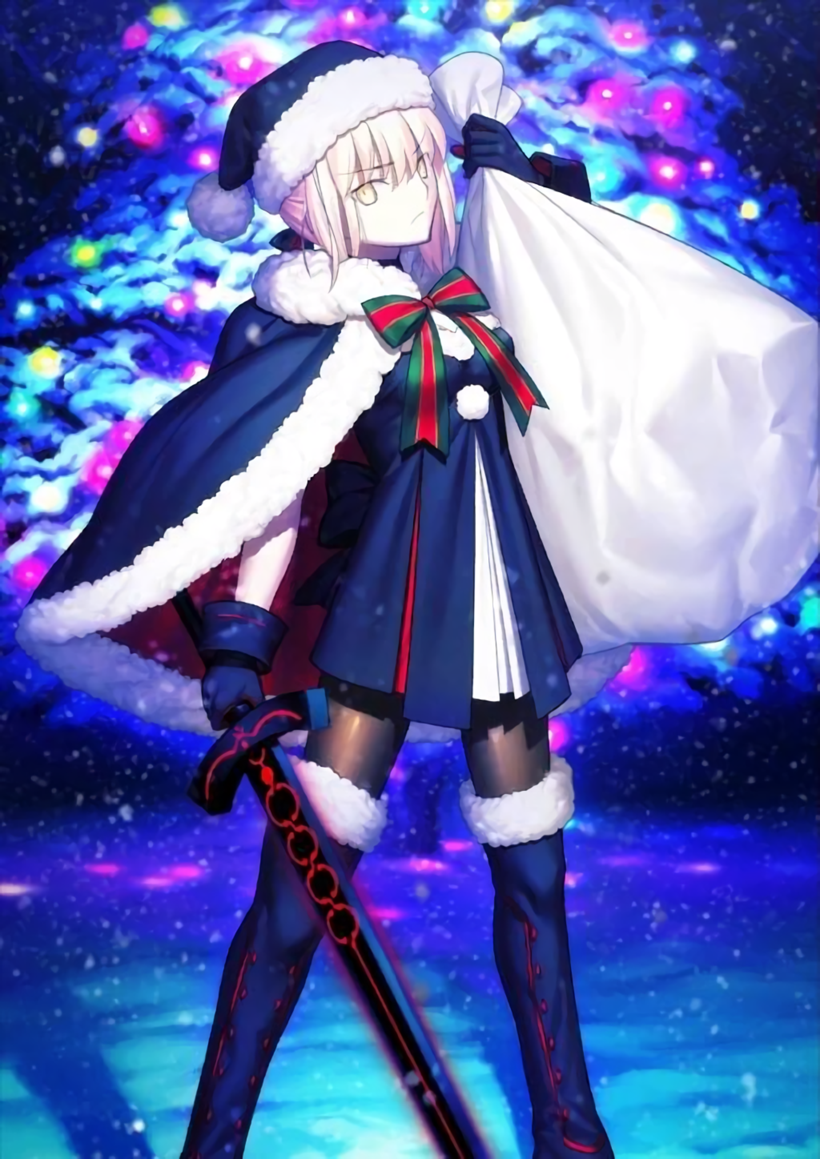 artoria pendragon, saber alter, and santa alter (fate and 1 more) drawn by takeuchi_takashi