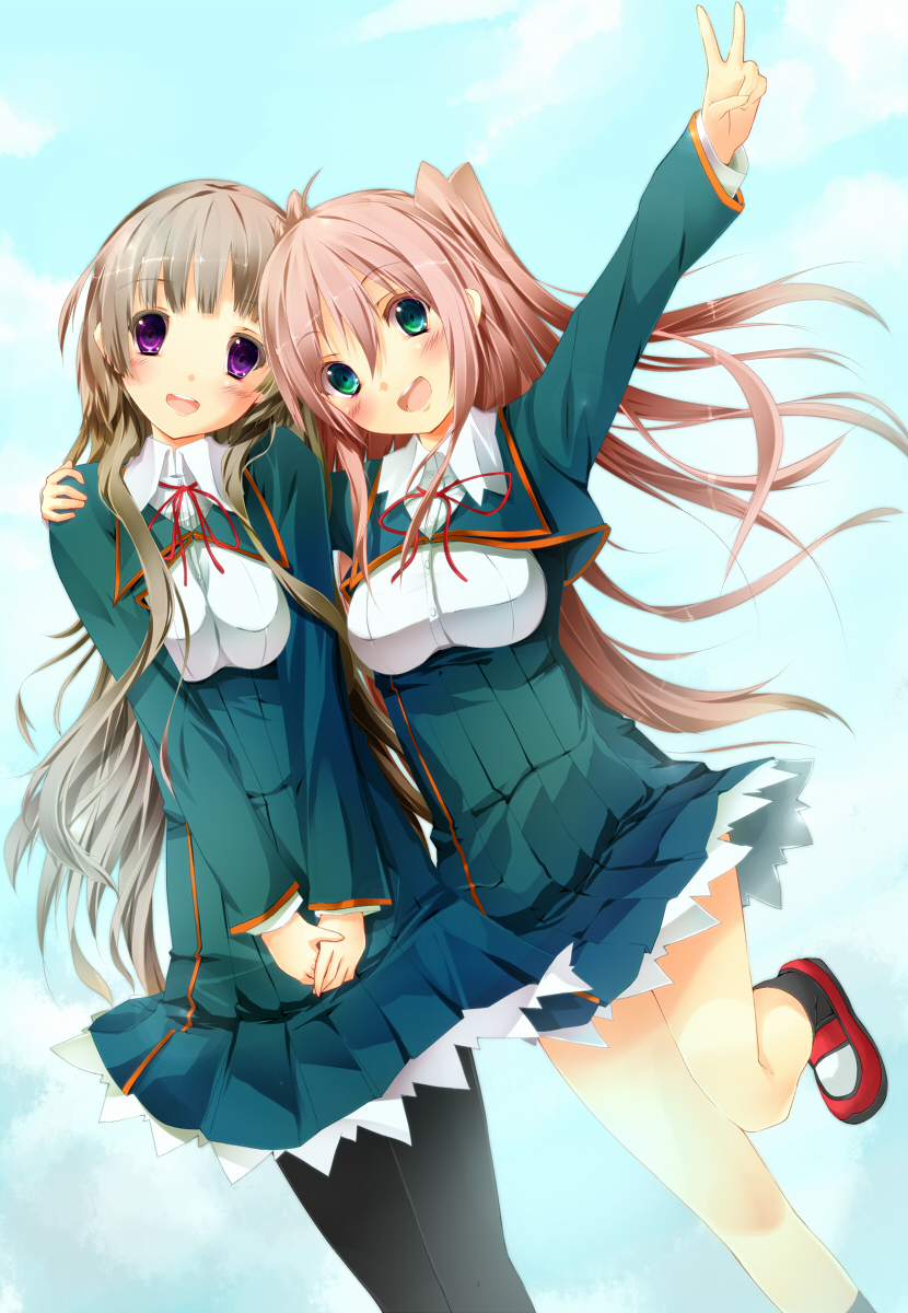 sumiyoshi chisato and kiba mifuyu (koi to senkyo to chocolate) drawn by nironiro