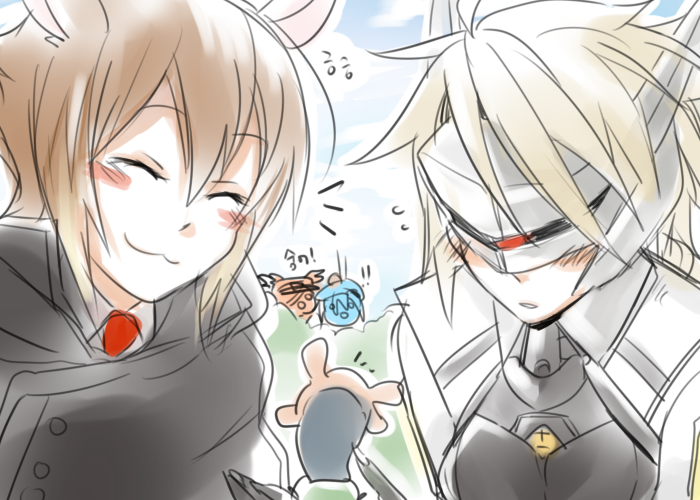 makoto nanaya, noel vermillion, tsubaki yayoi, and lambda-11 (blazblue) drawn by 6_(yuchae)