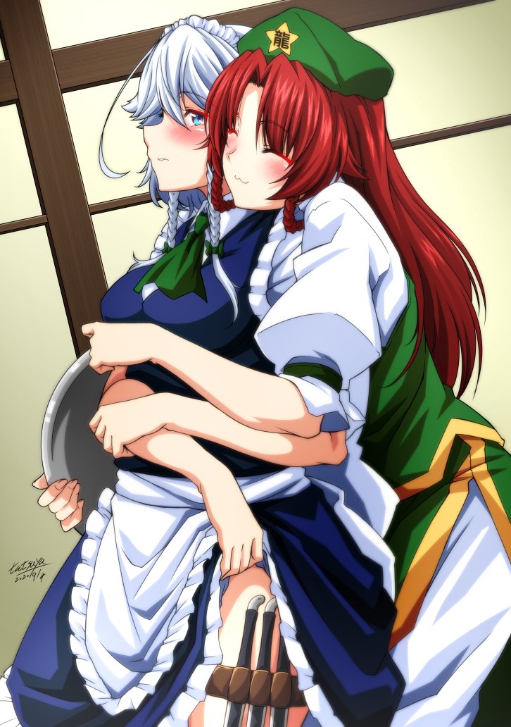 izayoi sakuya and hong meiling (touhou) drawn by tatsuya_(guild_plus)