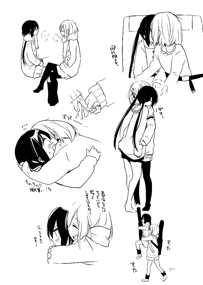 nakano azusa and hirasawa yui (k-on!) drawn by meno