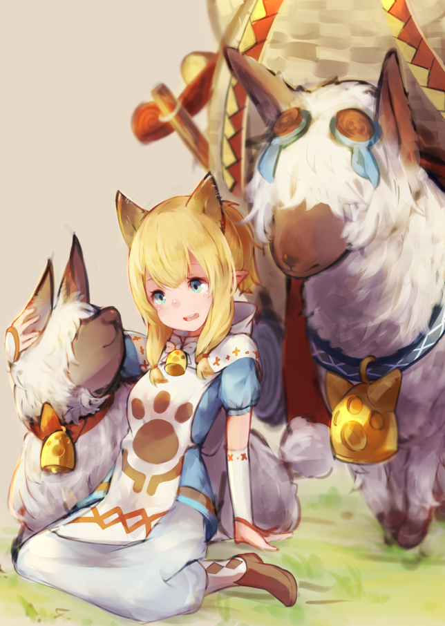 meowstress and moofah (monster hunter and 1 more) drawn by makihitsuji