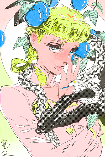 giorno giovanna (jojo no kimyou na bouken and 1 more) drawn by denjinq