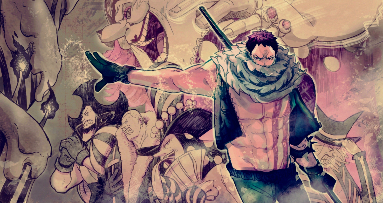 Charlotte Katakuri Charlotte Linlin Napoleon Charlotte Cracker Charlotte Perospero And 3 More One Piece Drawn By Living Pixiv Danbooru
