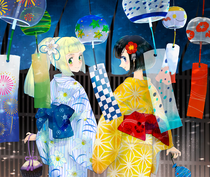 lillie, selene, and chimecho (pokemon and 1 more) drawn by horocca