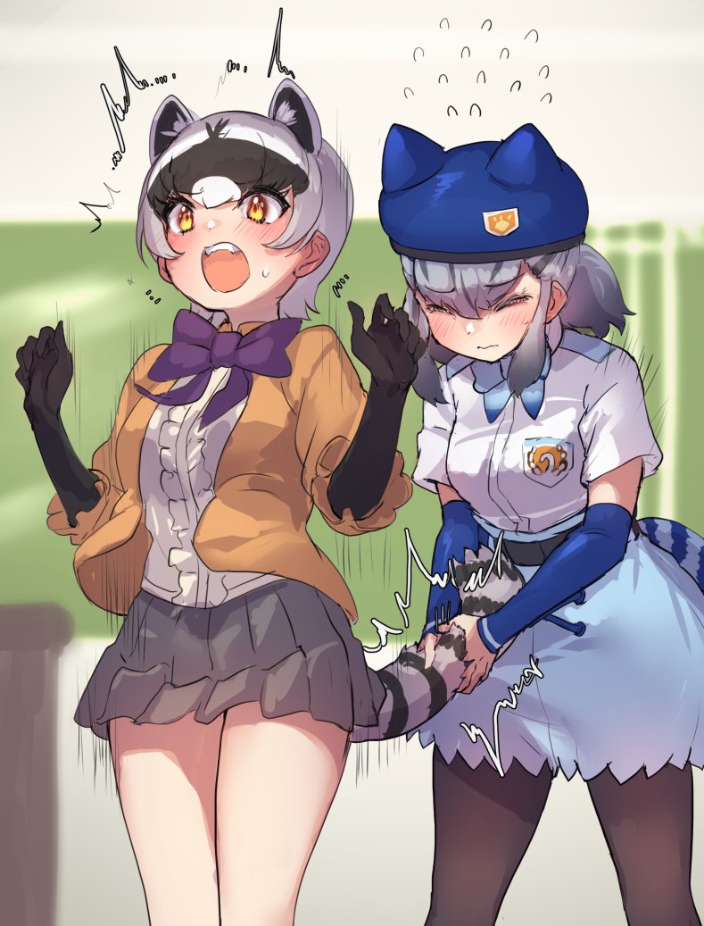 hikari and crab-eating raccoon (kemono friends and 1 more) drawn by tadano_magu