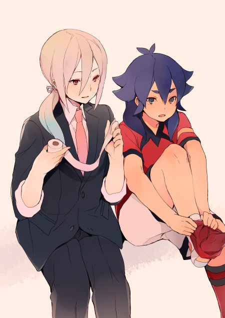 afuro terumi and kishibe taiga (inazuma eleven and 1 more) drawn by tokio_neo