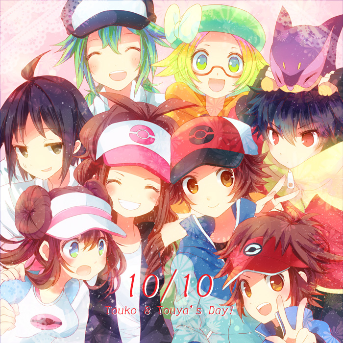 rosa, hilda, hilbert, n, bianca, and 4 more (pokemon and 2 more) drawn by cocoloco