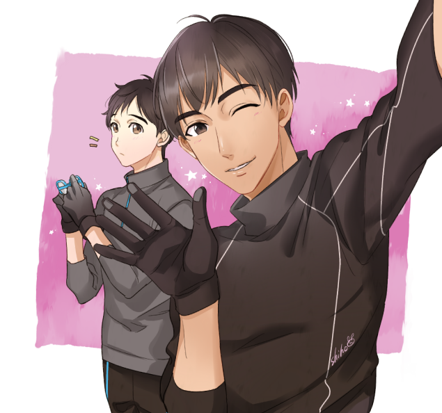 katsuki yuuri and phichit chulanont (yuri!!! on ice) drawn by himuka_roko