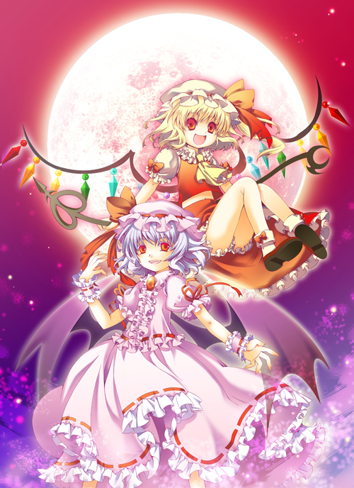 remilia scarlet and flandre scarlet (touhou) drawn by aya003030