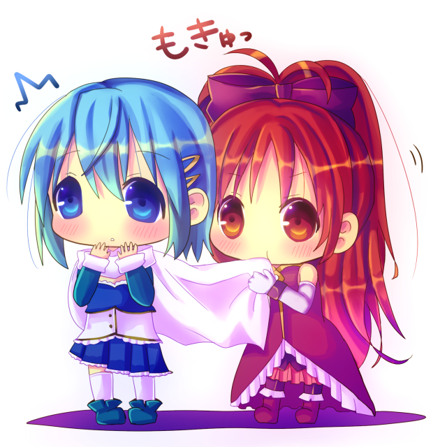 miki sayaka and sakura kyoko (mahou shoujo madoka magica) drawn by chocolat_(momoiro_piano)