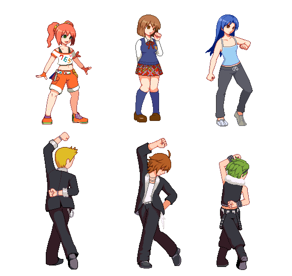 kisaragi chihaya, takatsuki yayoi, hagiwara yukiho, amagase touma, mitarai shouta, and 1 more (idolmaster and 1 more) drawn by yoshihiko_(eris0424)