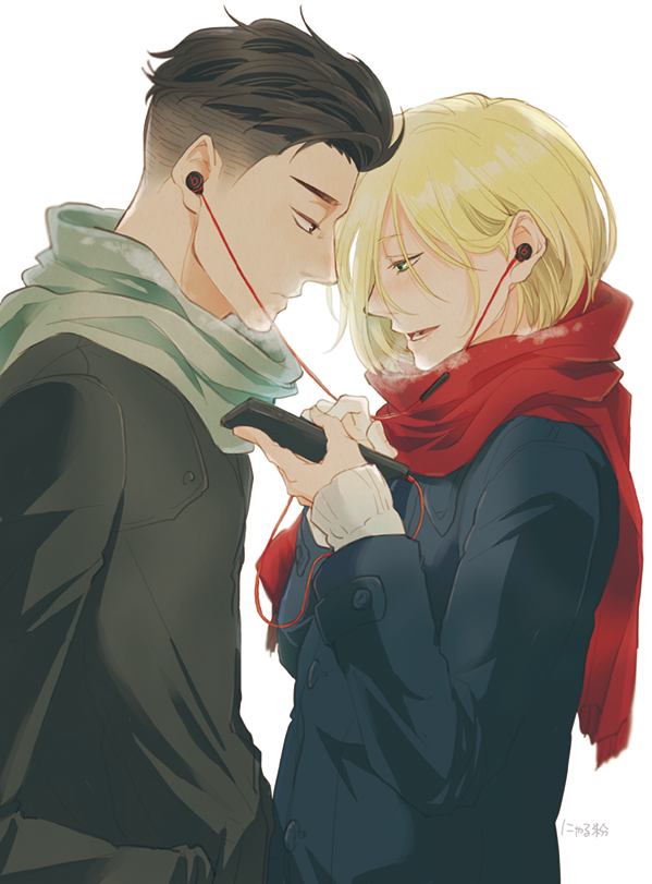 yuri plisetsky and otabek altin (yuri!!! on ice) drawn by nyarulake