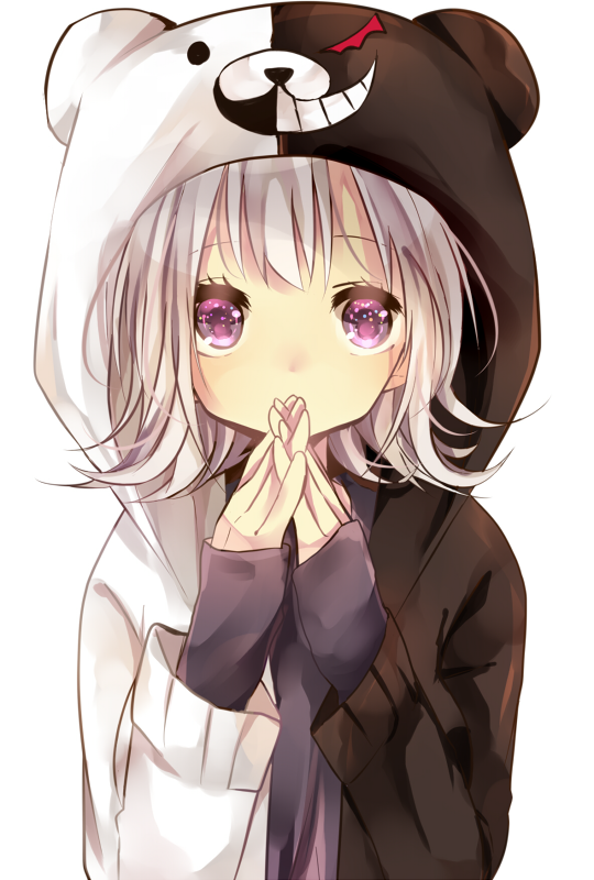 nanami chiaki and monokuma (danganronpa and 1 more) drawn by naoton