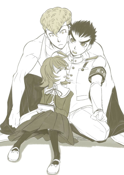 fujisaki chihiro, ishimaru kiyotaka, and owada mondo (danganronpa and 1 more) drawn by cosmozero