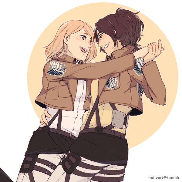 hange zoe and petra ral (shingeki no kyojin) drawn by hanpetos