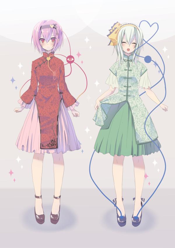 komeiji koishi and komeiji satori (touhou) drawn by koikawa_minoru