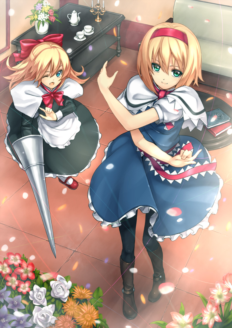 alice margatroid and shanghai doll (touhou) drawn by takemori_shintarou