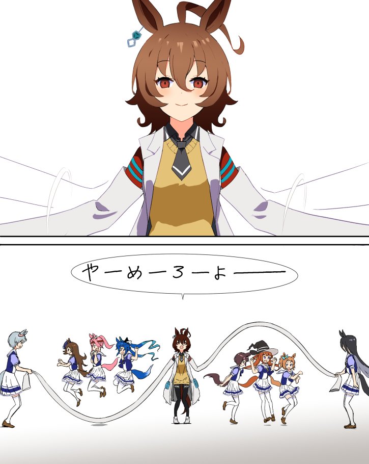 agnes tachyon, manhattan cafe, rice shower, twin turbo, seiun sky, and 4 more (umamusume) drawn by mushi_gyouza