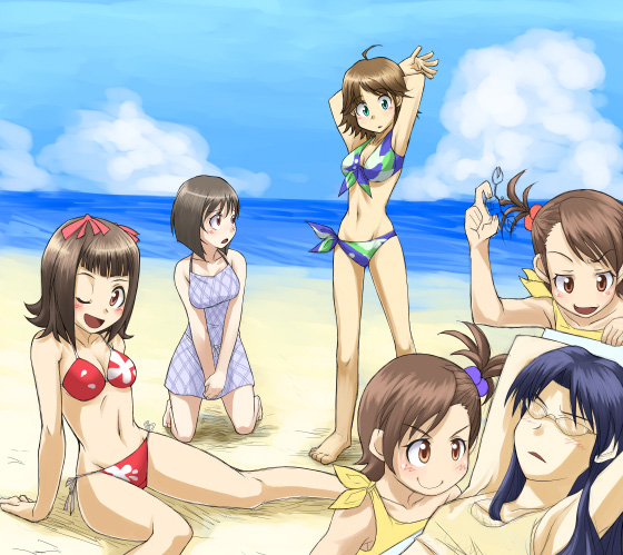 hoshii miki, kisaragi chihaya, amami haruka, hagiwara yukiho, futami mami, and 2 more (idolmaster and 1 more) drawn by rison