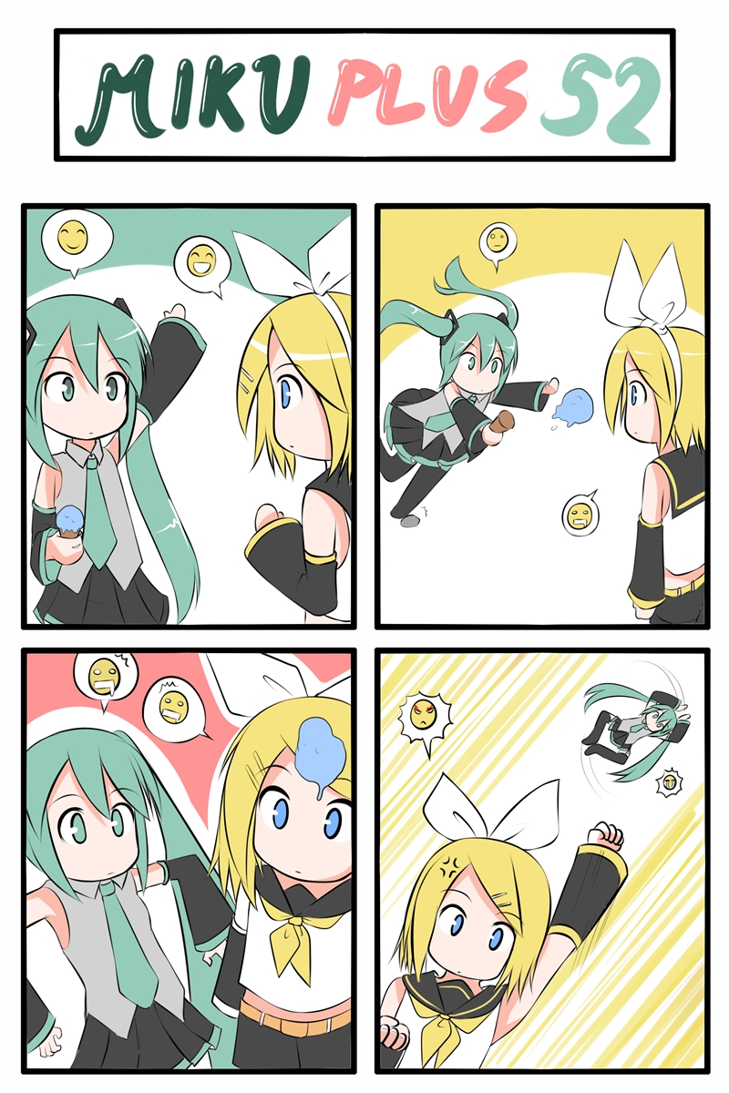 hatsune miku and kagamine rin (vocaloid) drawn by catstudioinc_(punepuni)