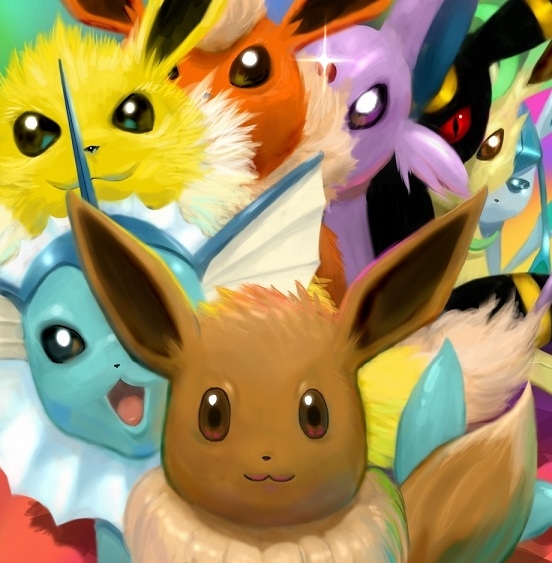 eevee, umbreon, glaceon, vaporeon, espeon, and 3 more (pokemon) drawn by cosmo_(465lilia)