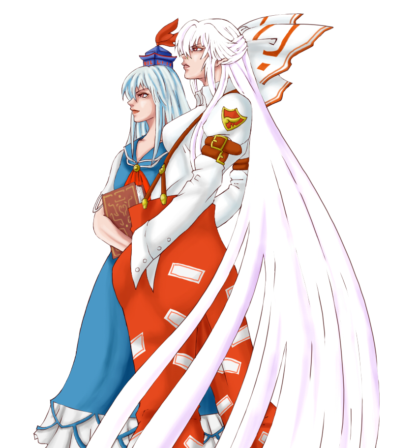 fujiwara no mokou and kamishirasawa keine (touhou) drawn by versapro