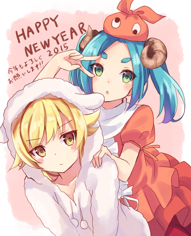 oshino shinobu and ononoki yotsugi (monogatari) drawn by nonono_(nononotea)