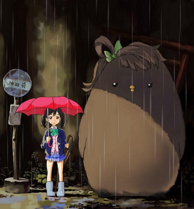 yazawa nico, minami kotori, and totoro (love live! and 2 more) drawn by aakira