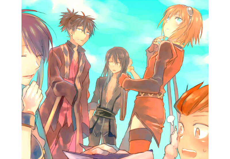 yuri lowell, rita mordio, judith, raven, repede, and 1 more (tales of and 1 more) drawn by hani_(udauda)