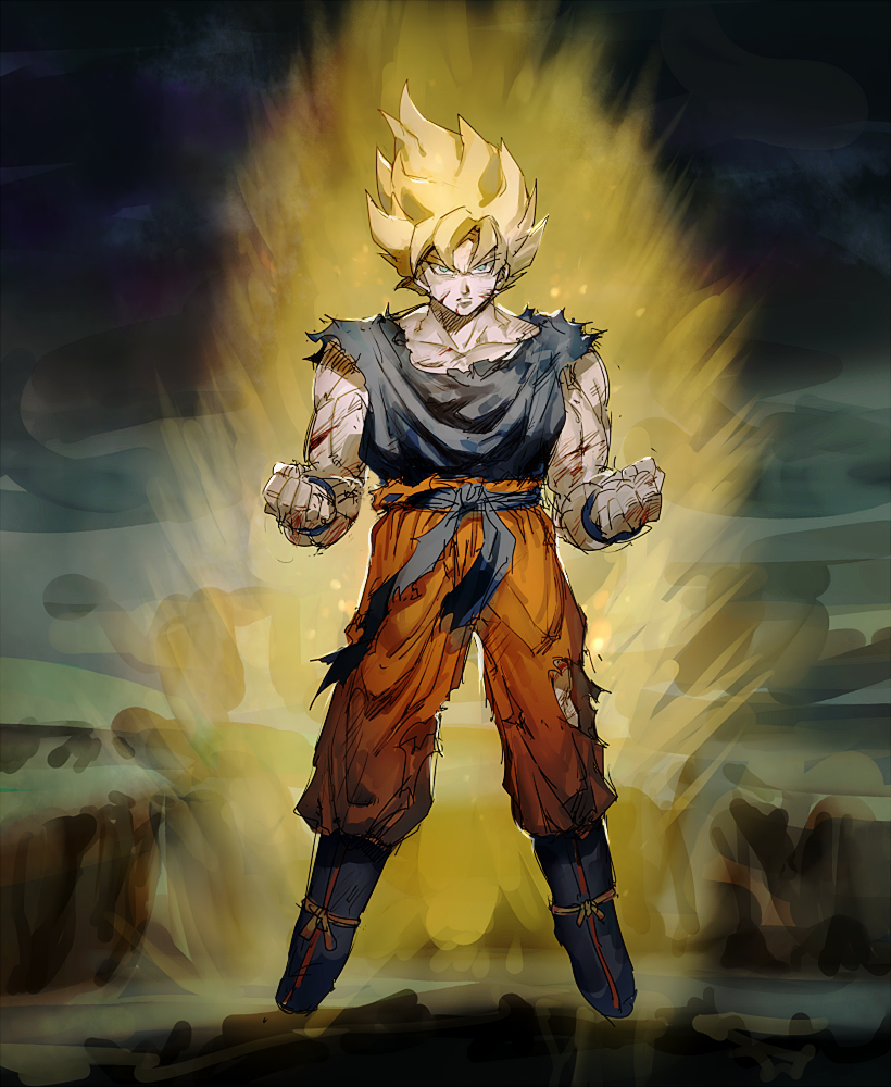 son goku (dragon ball and 1 more) drawn by aoki_(fumomo)