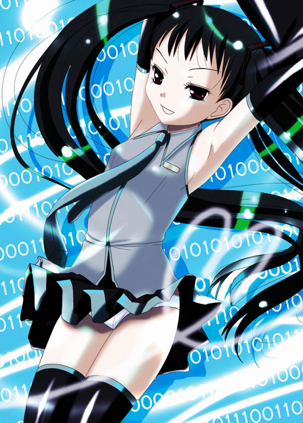hatsune miku and jakuri (vocaloid and 2 more) drawn by inumori_sayaka