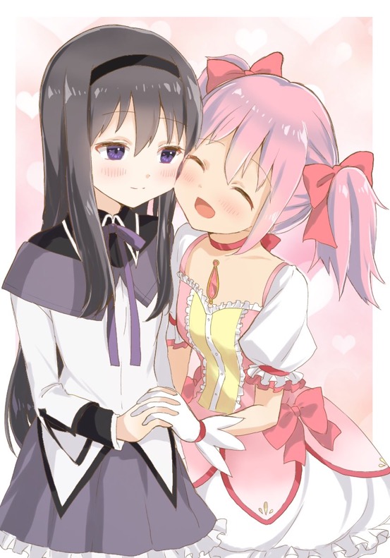 akemi homura and kaname madoka (mahou shoujo madoka magica) drawn by wei_yong