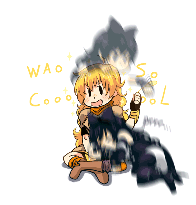 yang xiao long and blake belladonna (rwby) drawn by kuma_(bloodycolor)