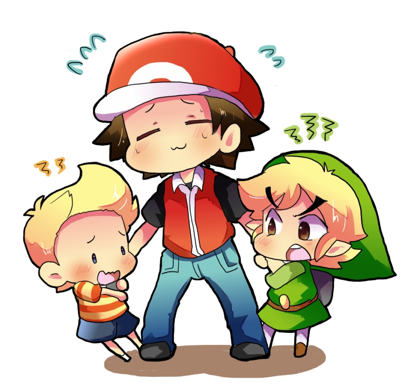 link, red, toon link, and lucas (pokemon and 5 more) drawn by motsu_(40217141)