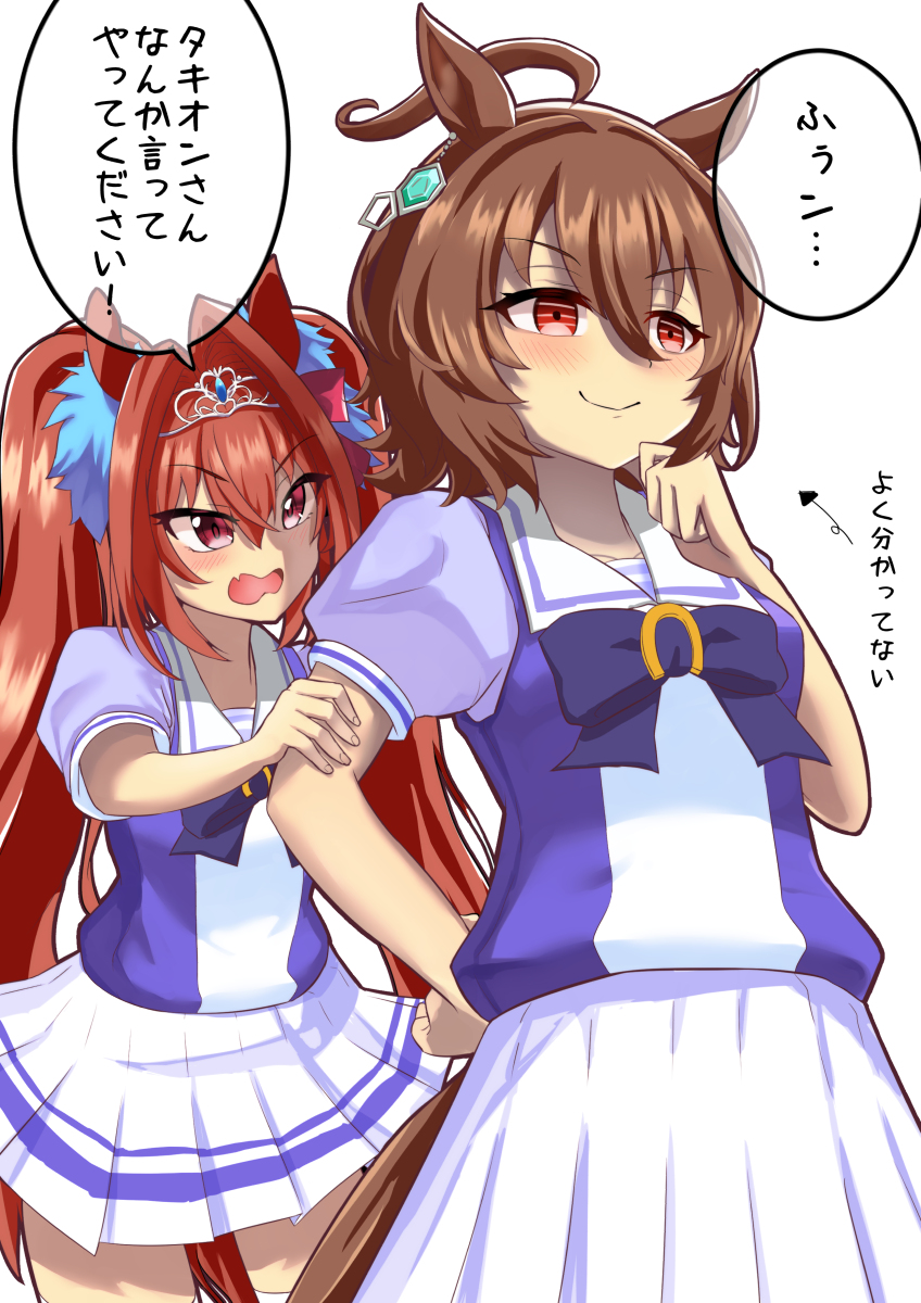 agnes tachyon and daiwa scarlet (umamusume) drawn by teaclaw