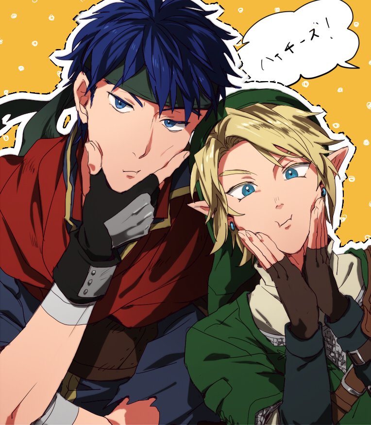 link and ike (fire emblem and 4 more) drawn by azkn