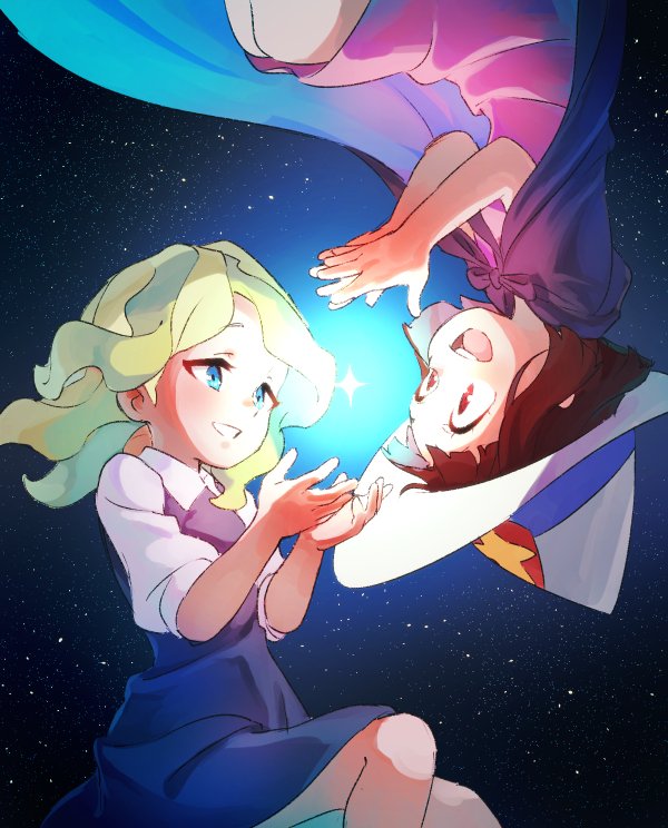 kagari atsuko and diana cavendish (little witch academia) drawn by miyazaki_shiori