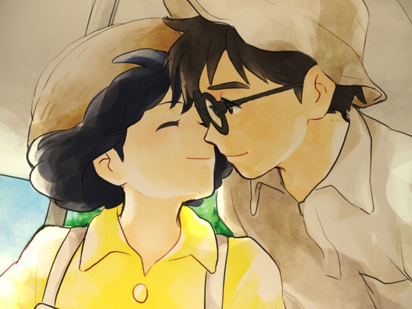 horikoshi jirou and satomi naoko (studio ghibli and 1 more) drawn by hk_(nt)
