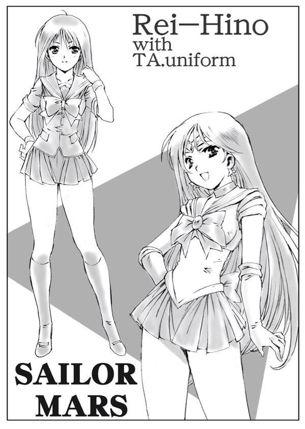 hino rei and sailor mars (bishoujo senshi sailor moon) drawn by moriguchi_nao_(naonao)