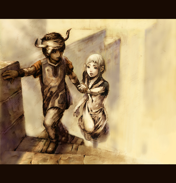 yorda and ico (ico) drawn by teru_(blue3737)